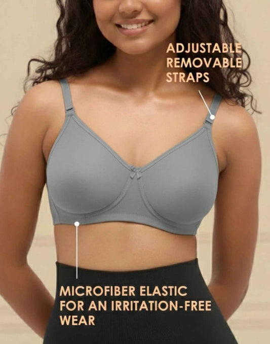 NON PADDED BRA BLOSSOM T-SHIRT BRA PIGEON GRAY E3006 210625BR