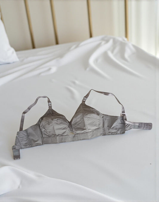 221025BR (E3007-E3077) BLOSSOM COTTON ROUND STITCH BRA - Gray