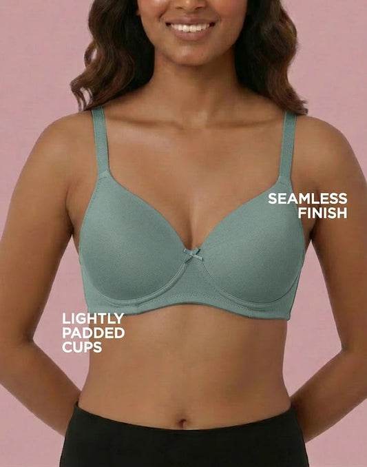 SEMI PADDED BRA BLOSSOM BELOVED PAD GREEN E3010 210626BR - ELENTRA DESIGNS BY NIMI HEINS