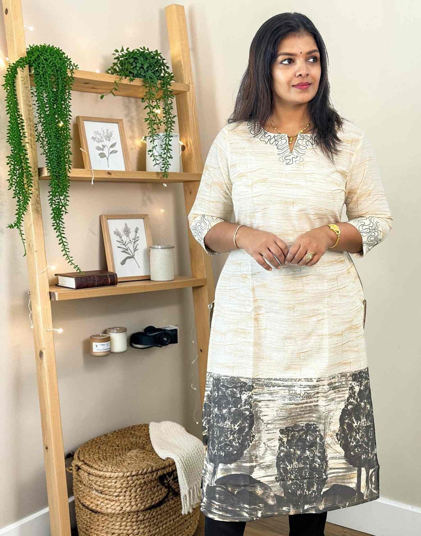 KURTIS EMBROIDERY BEIGE E7116 110726EK