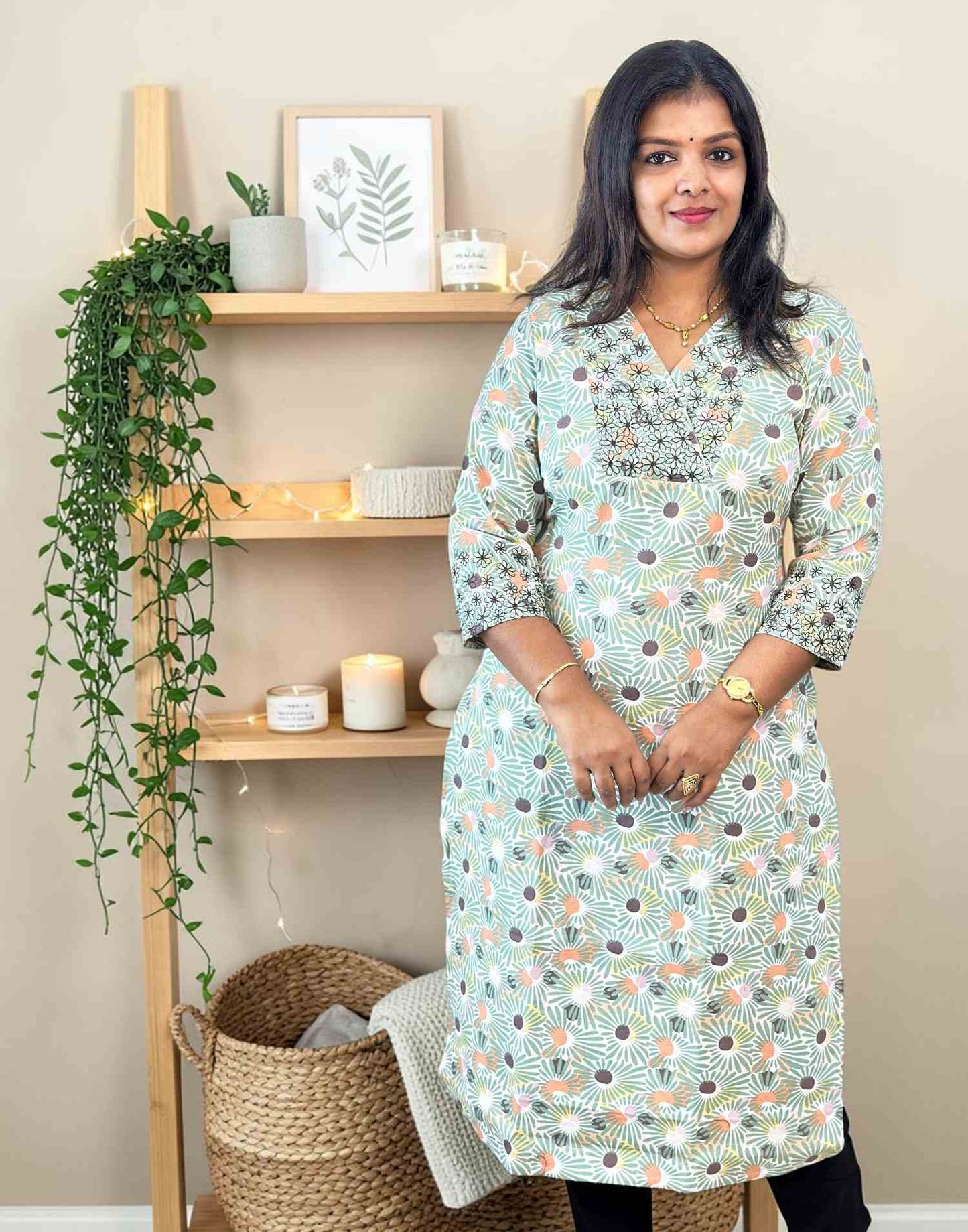 KURTIS EMBROIDERY GREEN E7115 110726EK