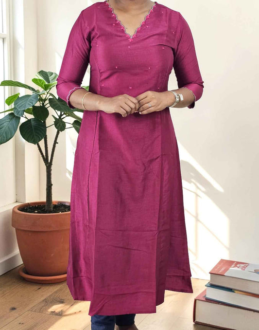 KURTIS A-LINE WINE E6860 240326K - ELENTRA DESIGNS BY NIMI HEINS