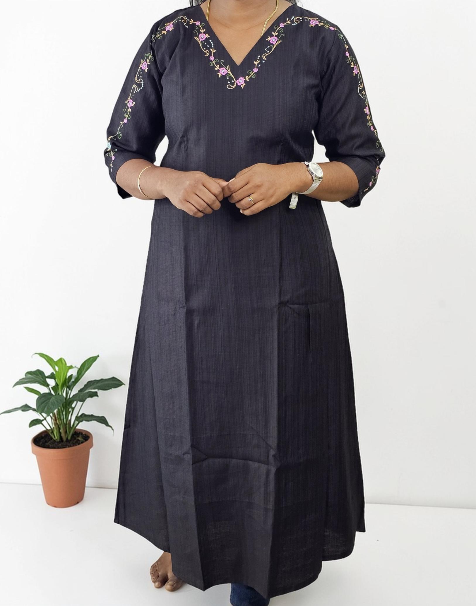 KURTIS A-LINE BLACK E6871 280326K - ELENTRA DESIGNS BY NIMI HEINS