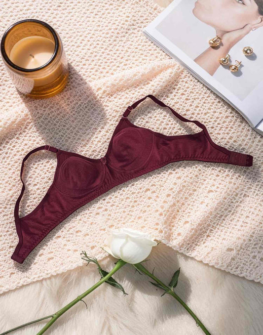NON PADDED BRA BRIDA STYLE PLUS MAROON B4U581 090726BR - ELENTRA DESIGNS BY NIMI HEINS