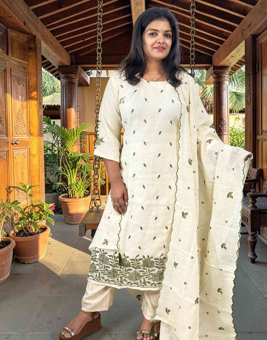 READY TO WEAR ONAM SPECIAL GREEN E7155 270726RW - ELENTRA DESIGNS BY NIMI HEINS