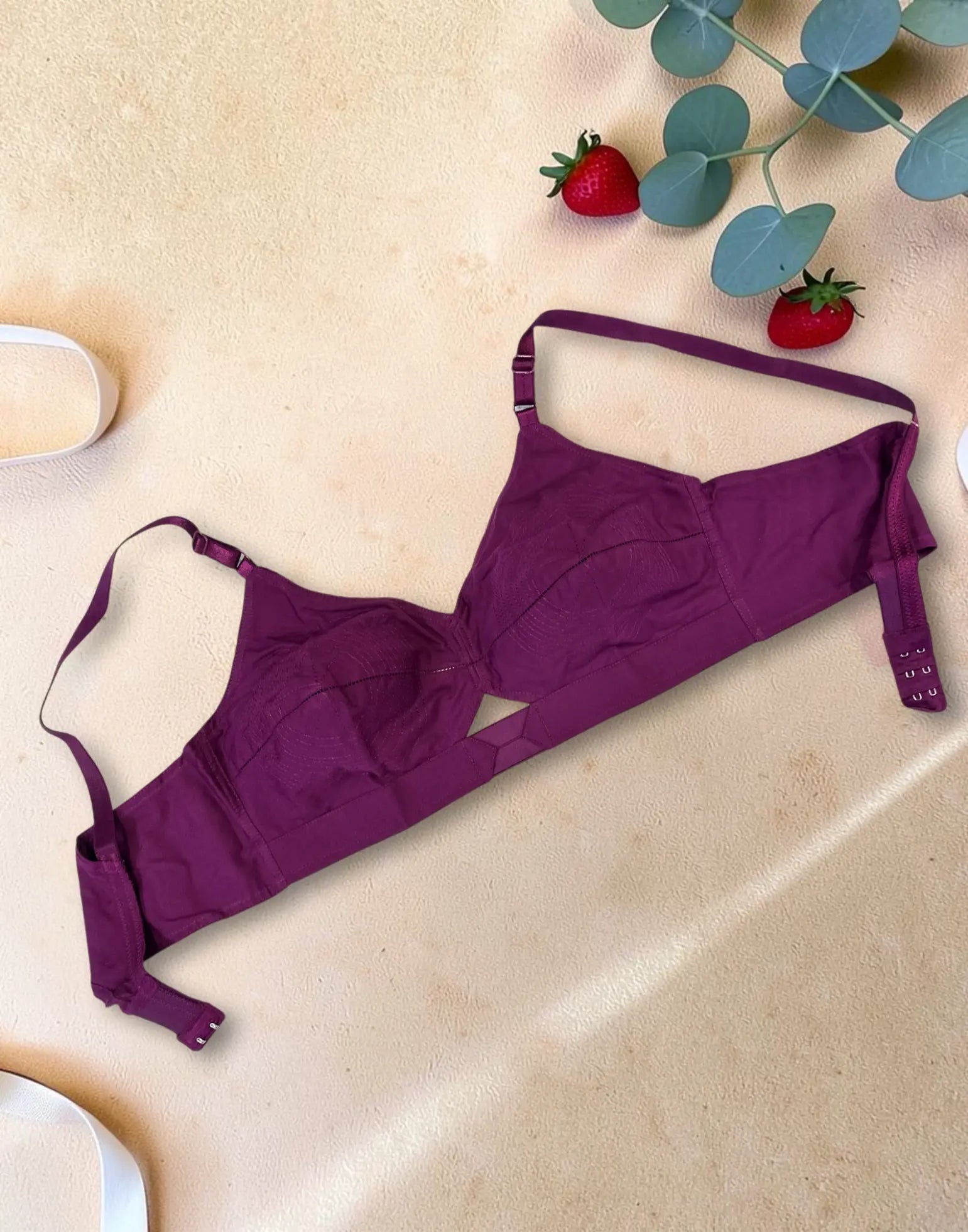 NON-PADDED BRA COTTON ROUND STITCH (LILLYS JASMINE) PURPLE E6845 120626BR - ELENTRA DESIGNS BY NIMI HEINS