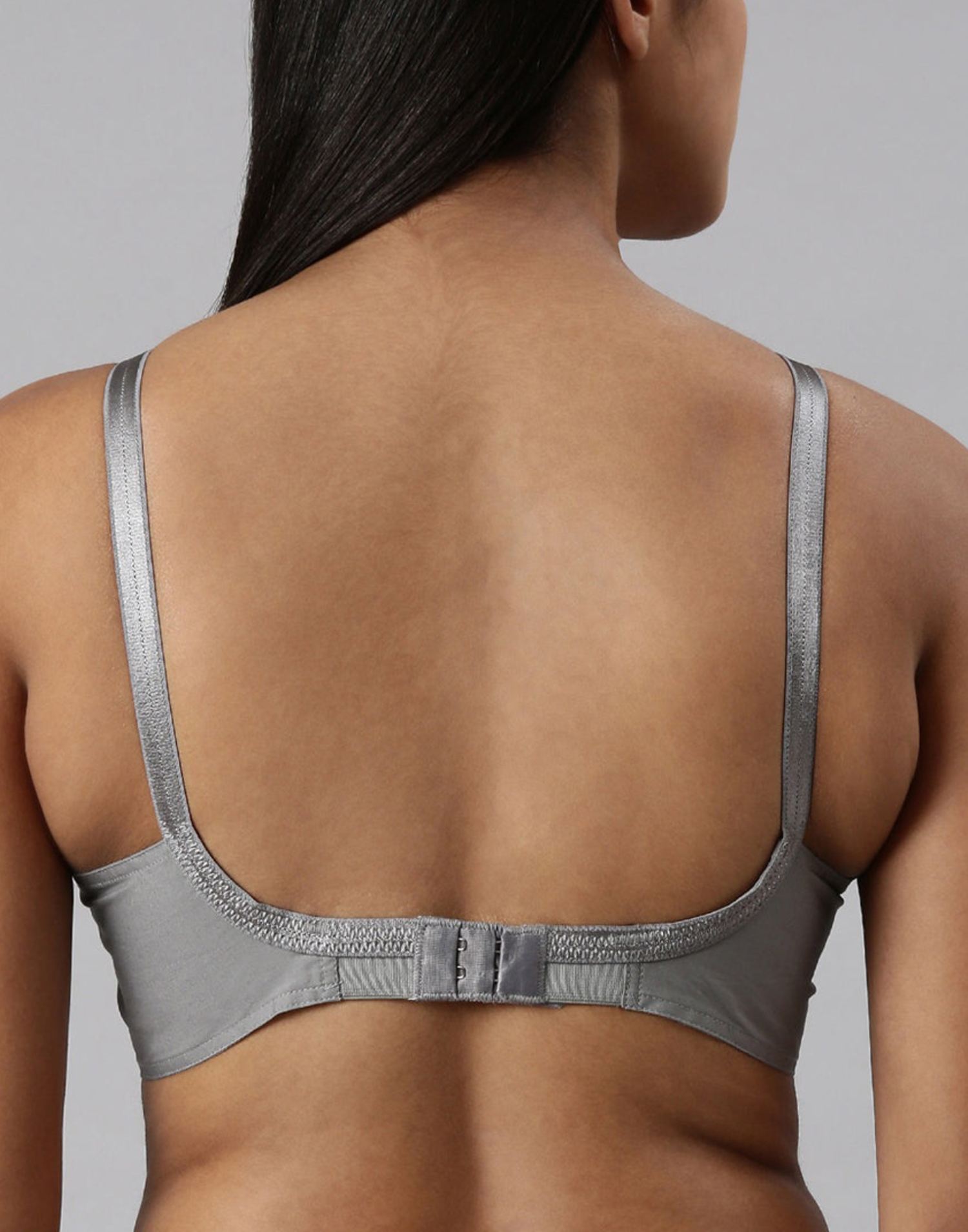 NON PADDED COTTON ROUND STITCH BRA BLOSSOM AUTHENTIC DARK GRAY E3007- E3009-E3077 221025BR - ELENTRA DESIGNS BY NIMI HEINS