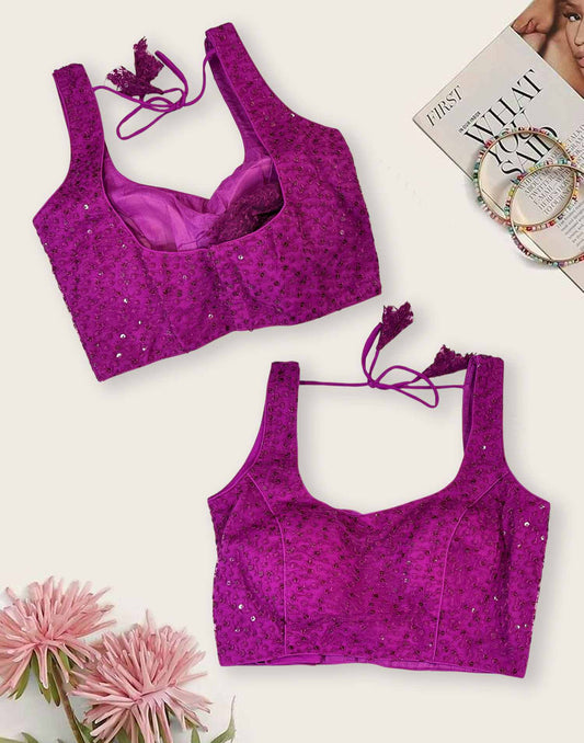READYMADE BLOUSE WINE E6499 080926BL - ELENTRA DESIGNS BY NIMI HEINS