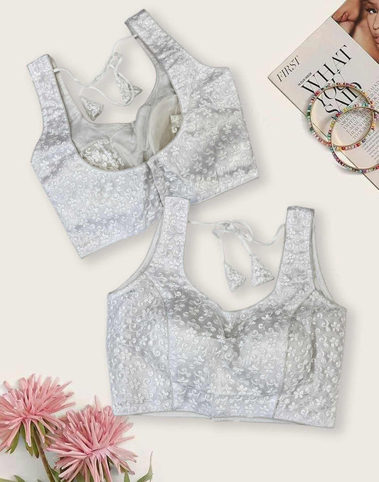 READYMADE BLOUSE WHITE E6499 080926BL - ELENTRA DESIGNS BY NIMI HEINS