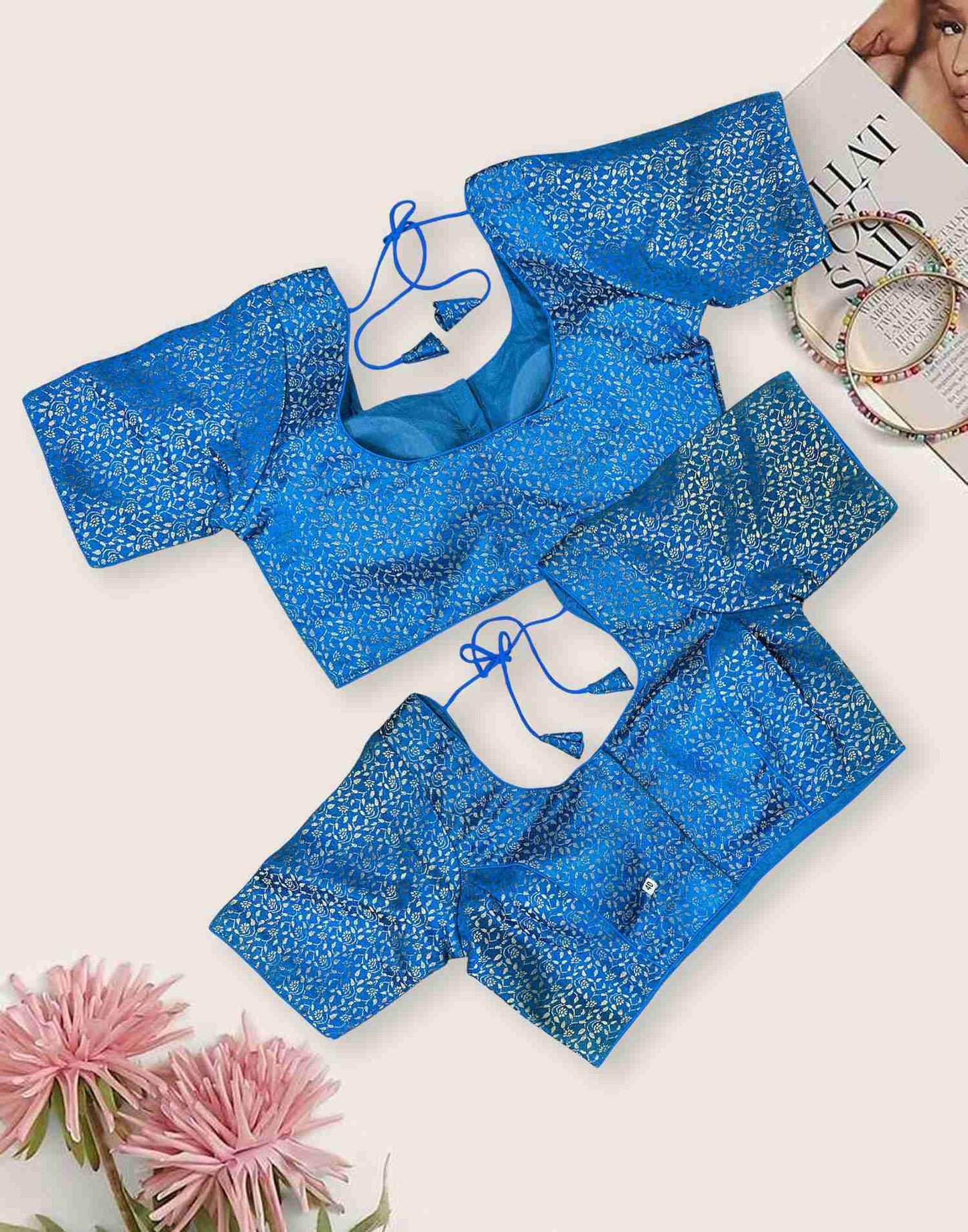 READYMADE BLOUSE KINGFISHER BLUE E6501 070926BL