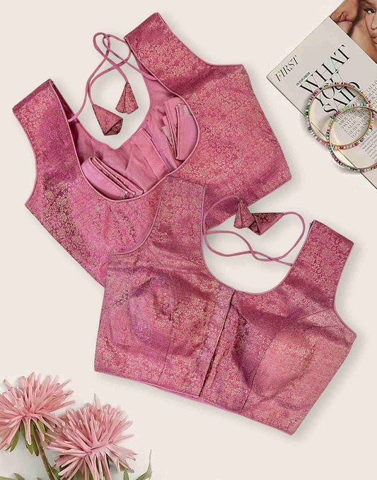 READYMADE BLOUSE PINK1 E6526 070926BL - ELENTRA DESIGNS BY NIMI HEINS