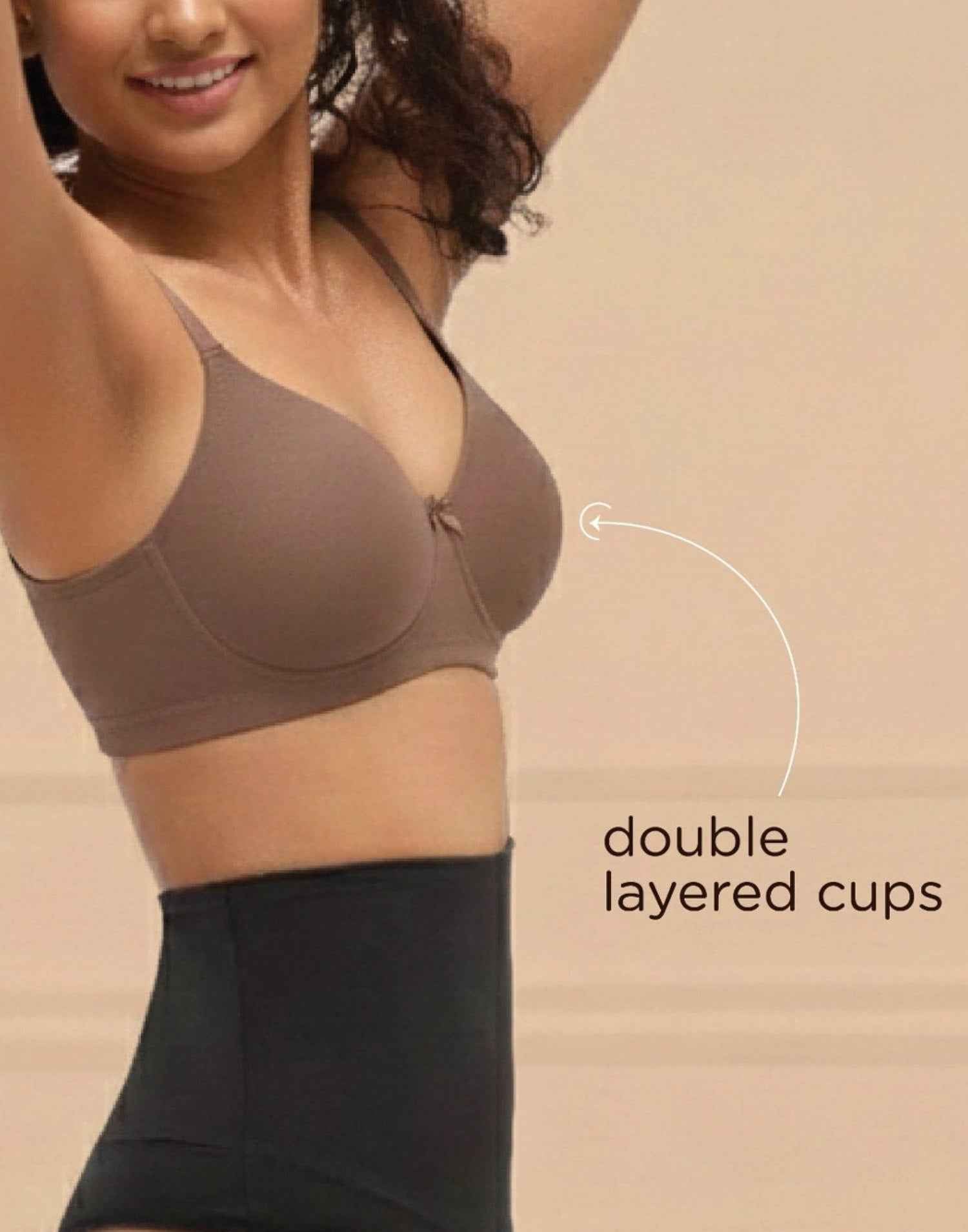 NON PADDED T-SHIRT BRA BLOSSOM ESSENTIAL CAMEL BROWN E3179-E3180 210625BR