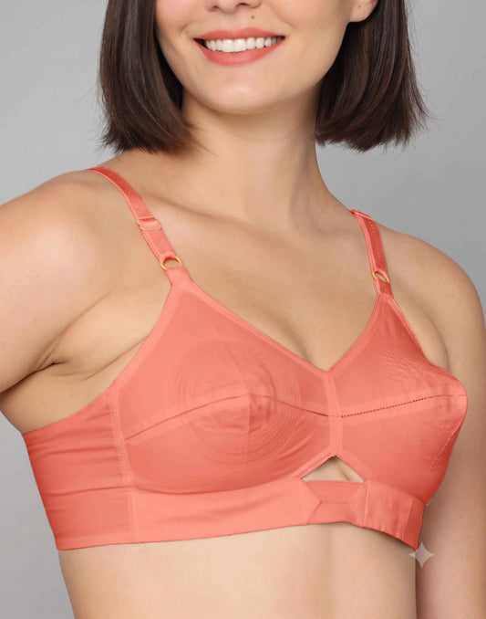 NON-PADDED BRA COTTON ROUND STITCH COLLIN COUTURE CORAL E5460 110626BR
