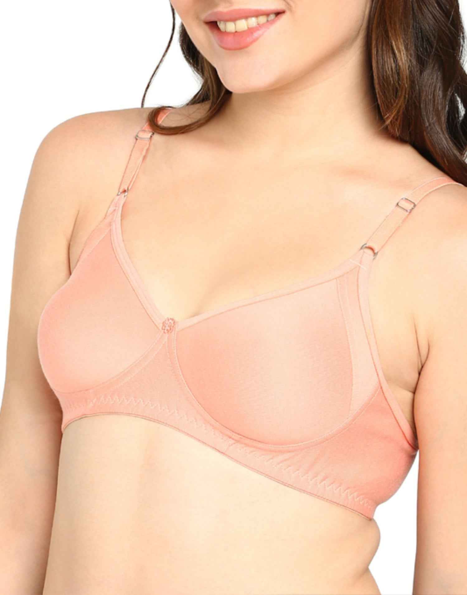 NON PADDED T-SHIRT BRA BLOSSOM GRACIOUS CORAL PINK E3008-E3011 110625BR