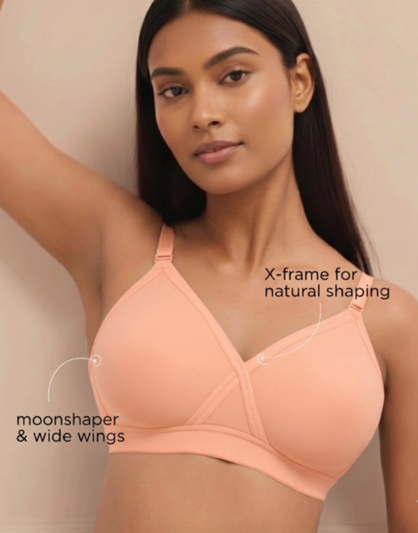 NON PADDED BRA BLOSSOM CROSSY LIFT PEACH E3002 210626BR