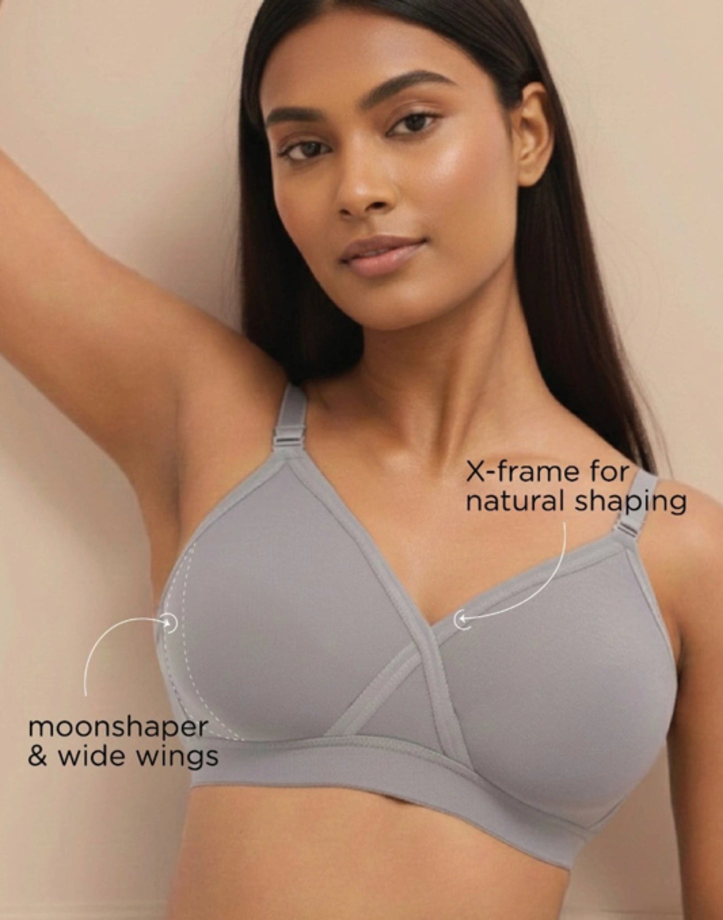 NON PADDED BRA BLOSSOM CROSSY LIFT STEEL GRAY E3002 210626BR