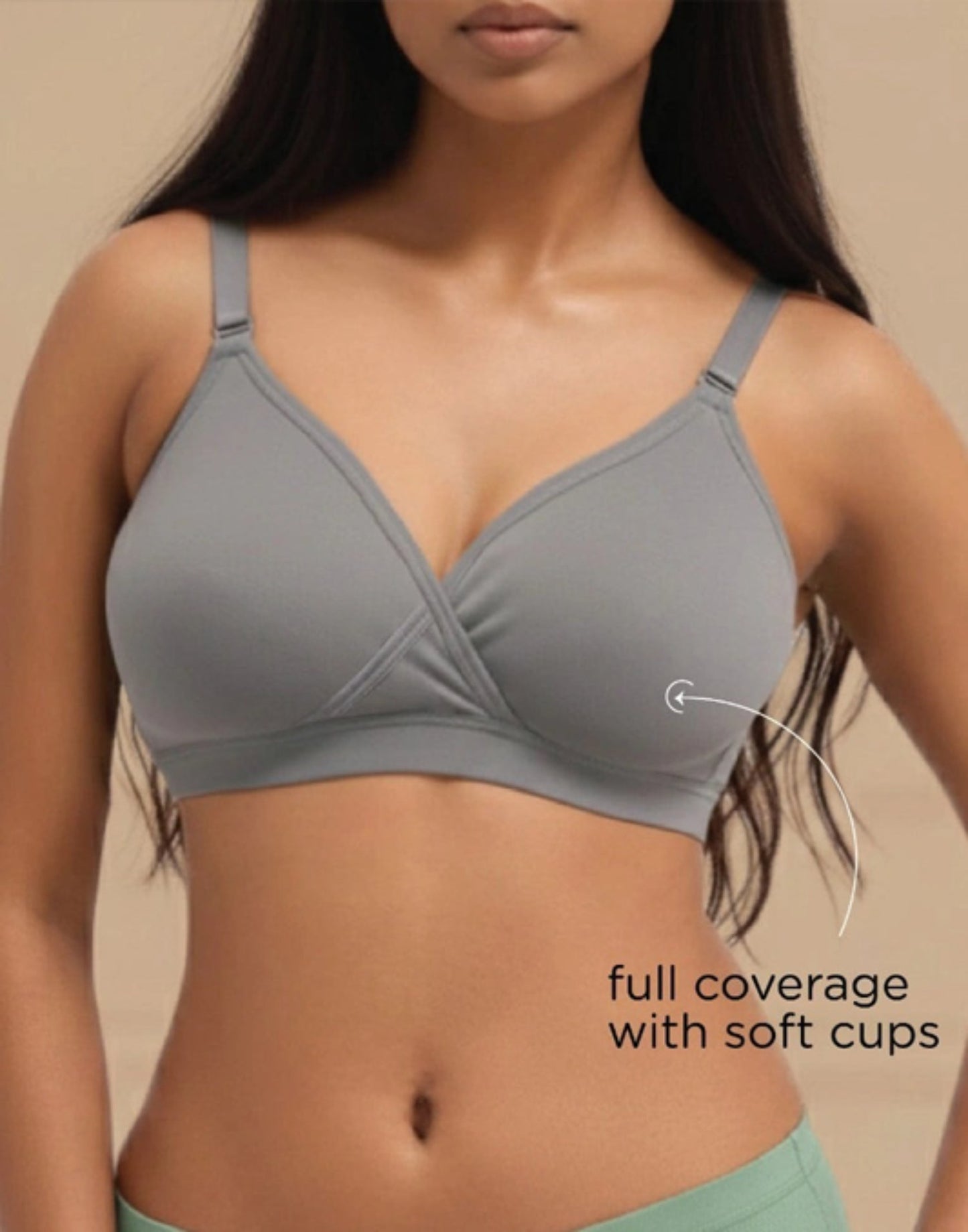 NON PADDED BRA BLOSSOM CROSSY LIFT STEEL GRAY E3002 210626BR