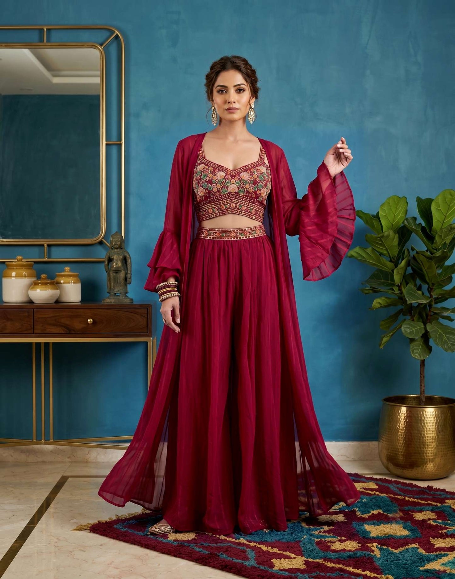 PARTY WEAR MAROON E2342 230626PW