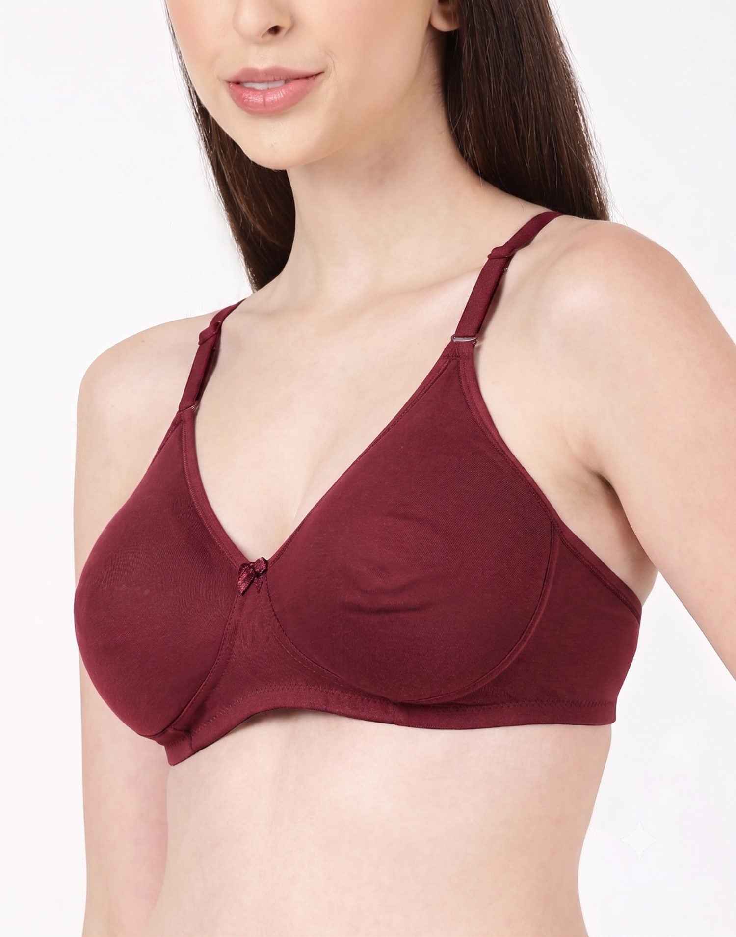 NON PADDED T-SHIRT BRA BLOSSOM QUILL SOFT MAROON B4U270 220625BR