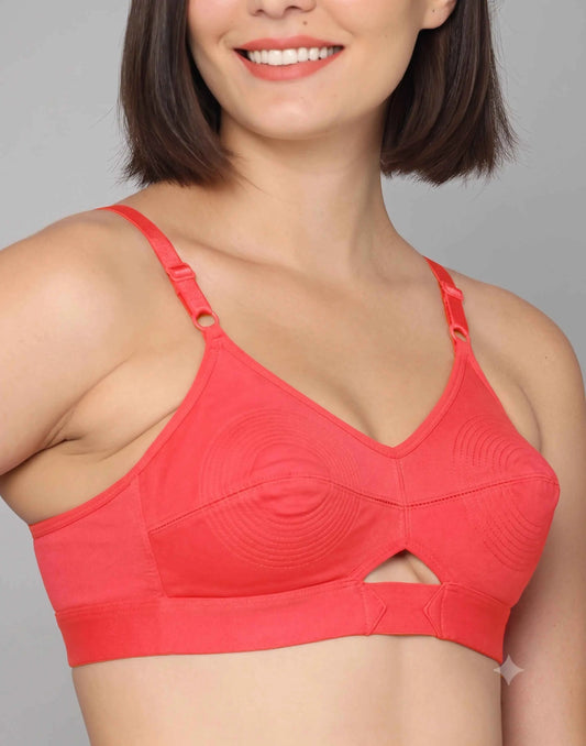 NON-PADDED BRA COTTON ROUND STITCH COLLIN COUTURE HOT PINK E5460 110626BR