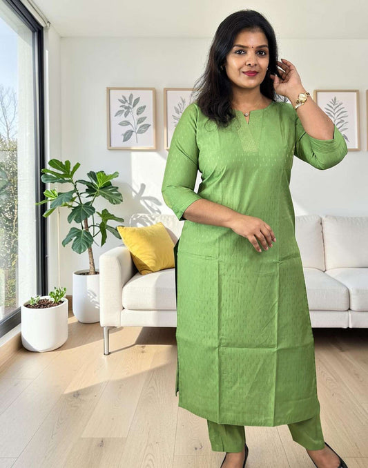 KURTI SET GREEN E7054 180626KS - ELENTRA DESIGNS BY NIMI HEINS