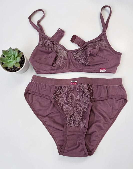 BRA N PANTY COMBO V-MAX GRAPE (E6075-E6076) 180426BP - ELENTRA DESIGNS BY NIMI HEINS