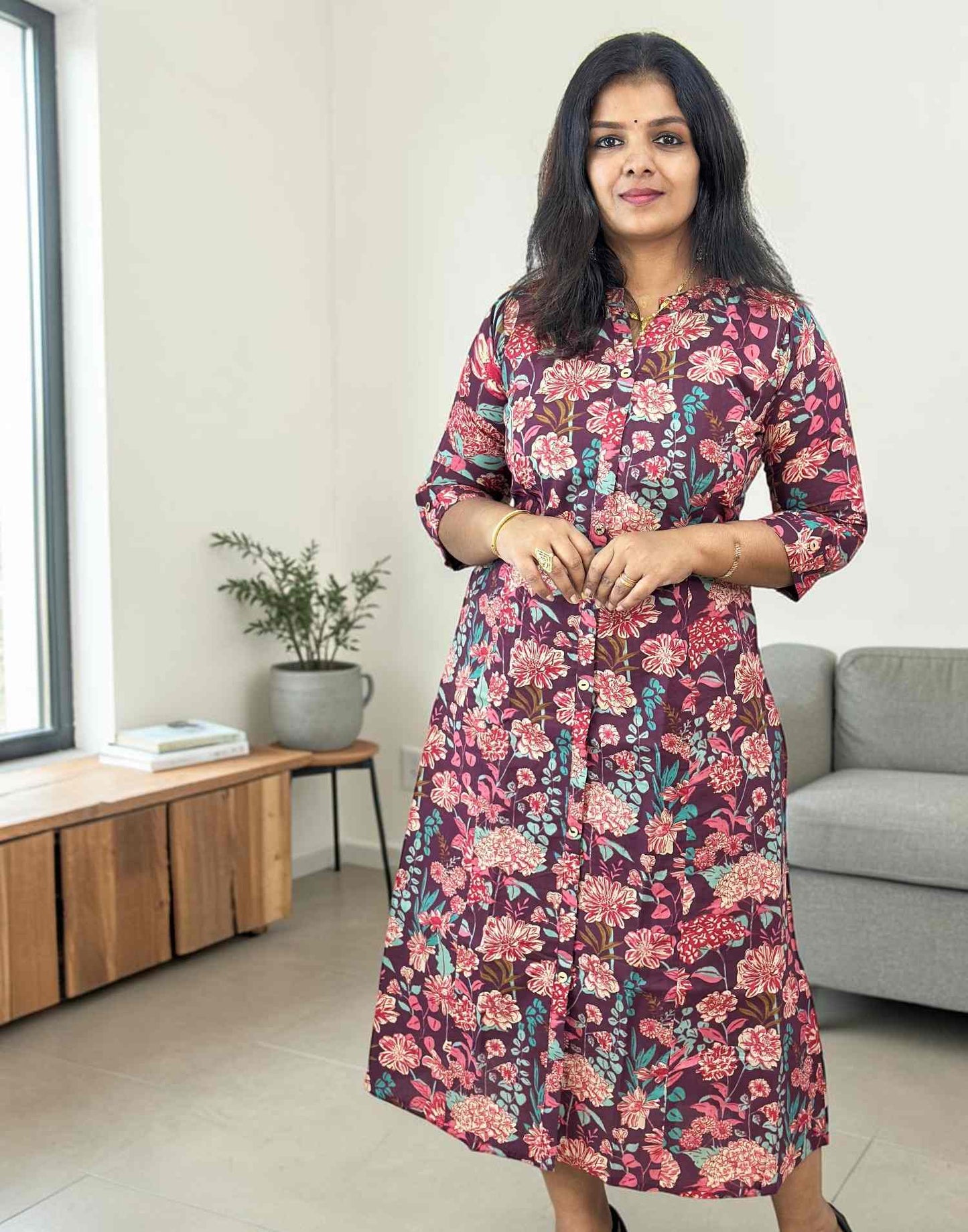 KURTIS A-LINE PURPLE E7105 060726AK