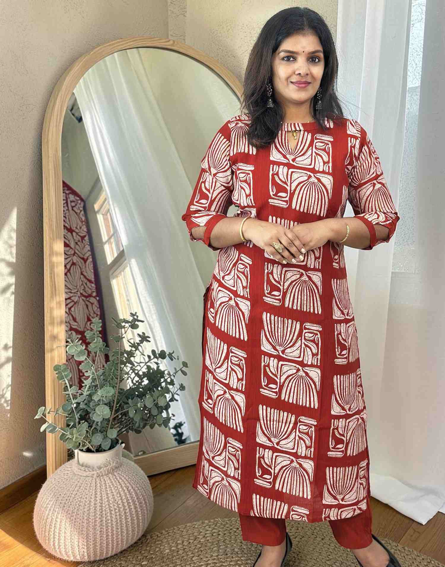 KURTI SET RUST E7103 070726KS - ELENTRA DESIGNS BY NIMI HEINS
