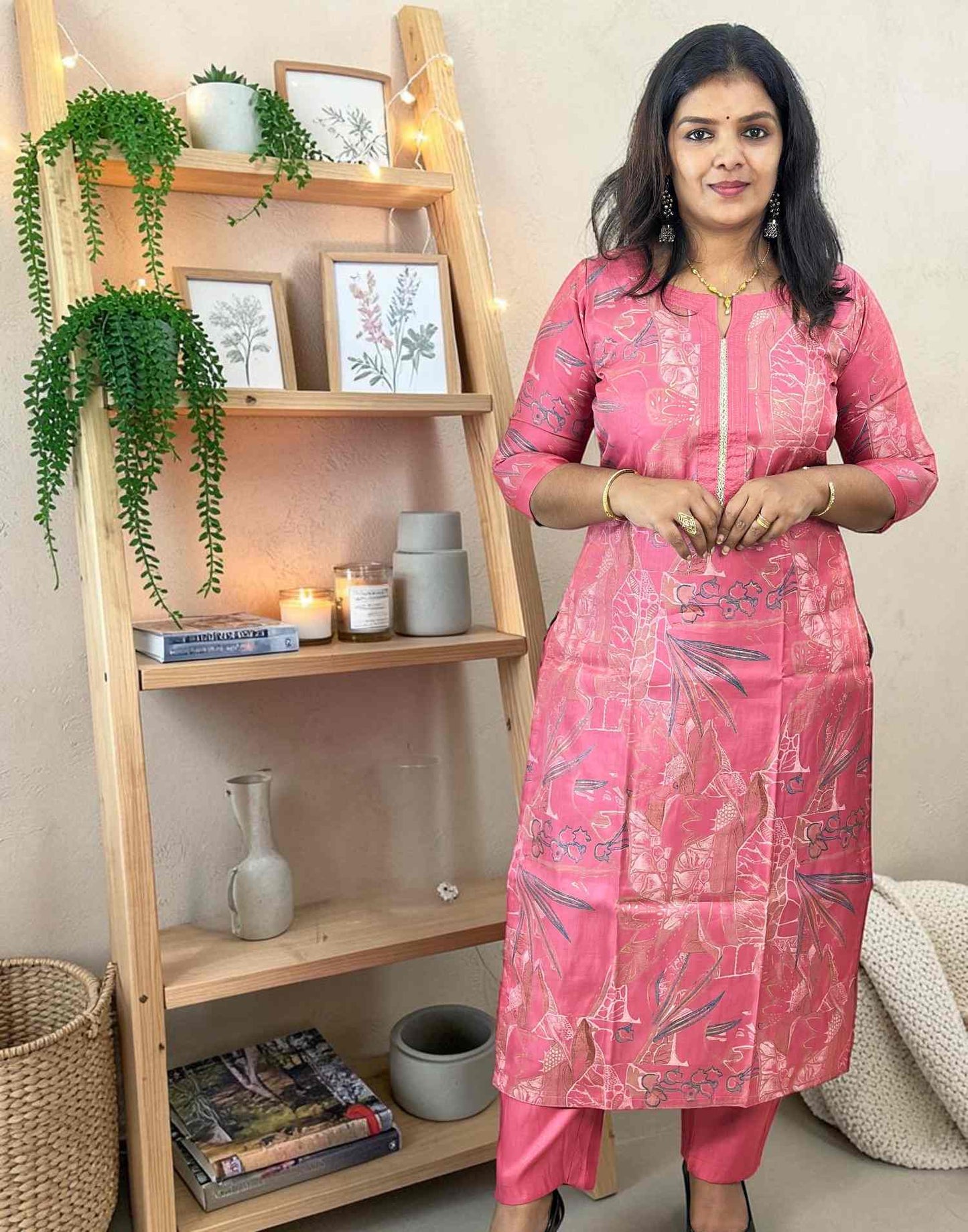 KURTI SET LOTUS PINK E7104 080726KS - ELENTRA DESIGNS BY NIMI HEINS
