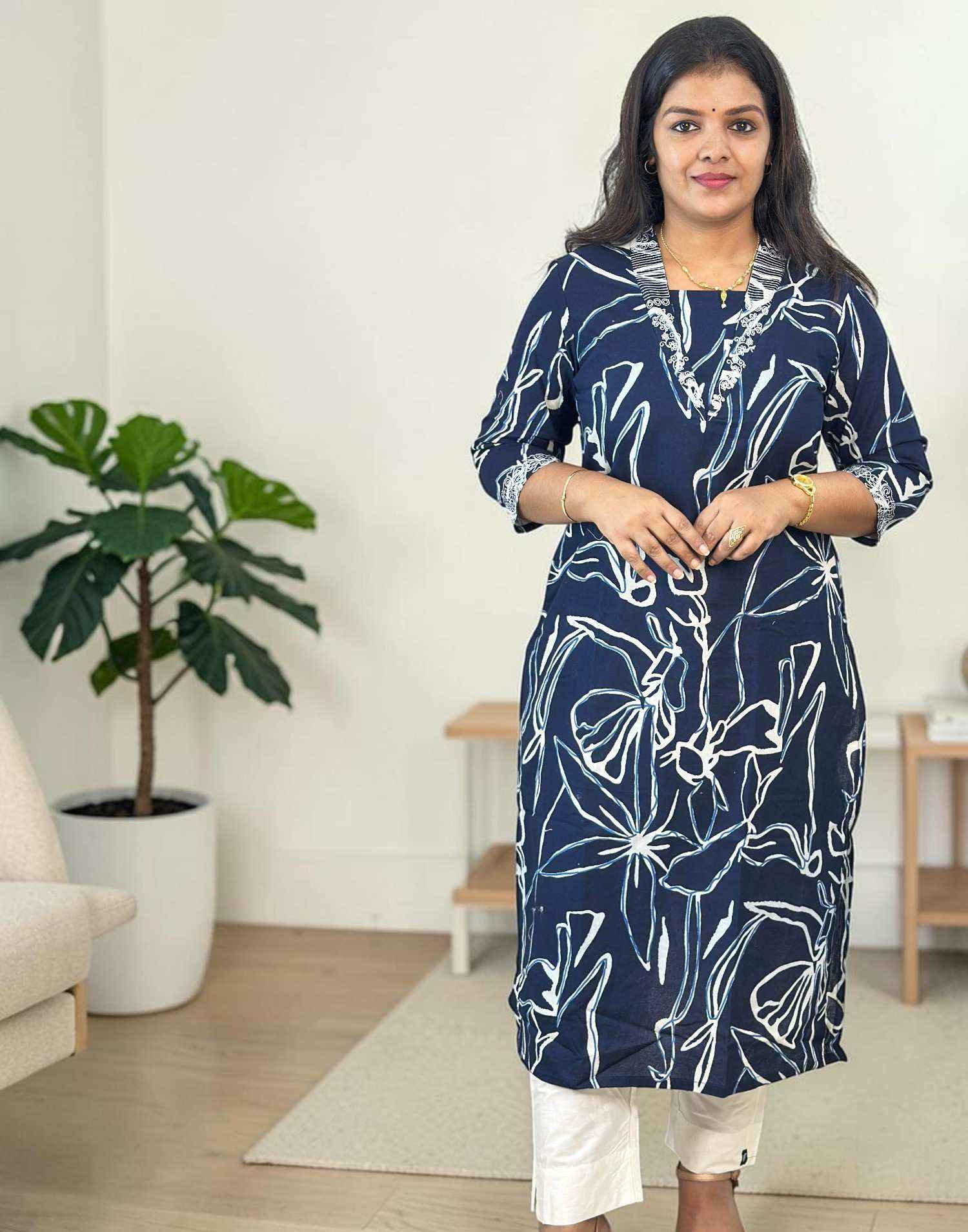 KURTIS EMBROIDERY BLUE E7115 130726EK