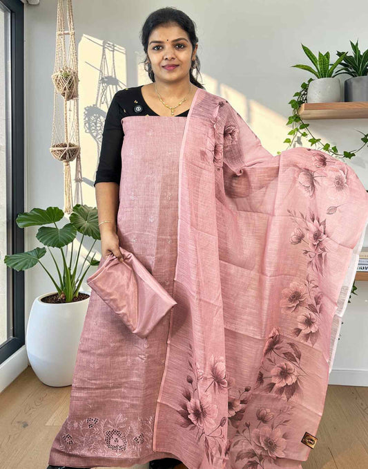 SALWAR SUITS UN-STITCHED PEACH 7122 150726DM - ELENTRA DESIGNS BY NIMI HEINS