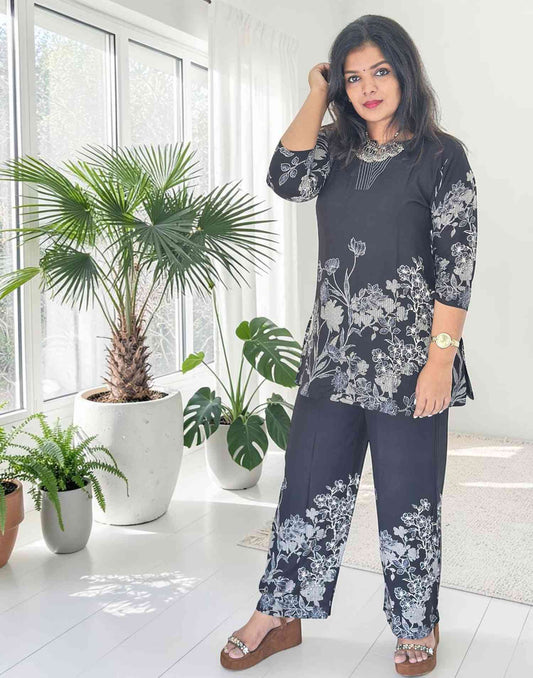 SHORT CO-ORD SET BLACK E7150 210726CS - ELENTRA DESIGNS BY NIMI HEINS