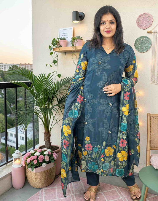 READY TO WEAR PEACOCK GREEN E7158 250726RW - ELENTRA DESIGNS BY NIMI HEINS