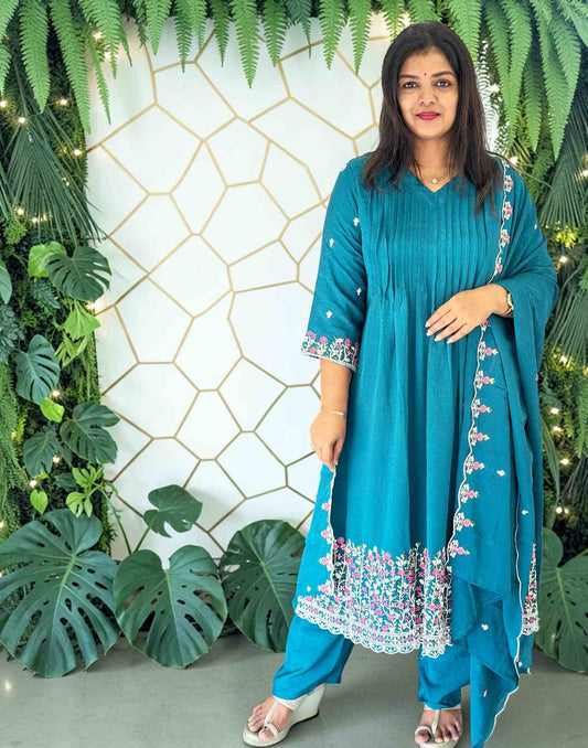 READY TO WEAR TEAL BLUE E7156 270726RW - ELENTRA DESIGNS BY NIMI HEINS