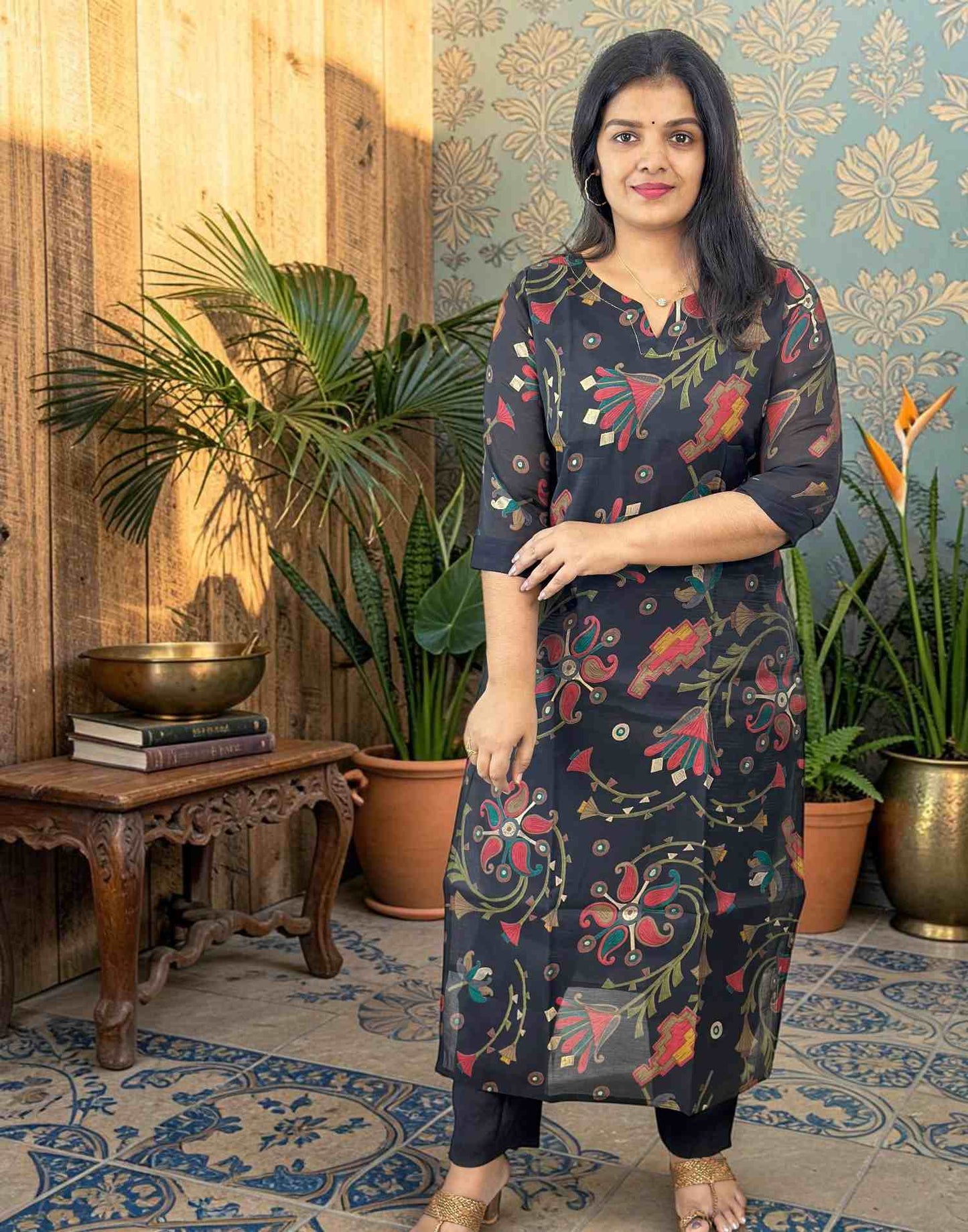 KURTI SET BLACK E7161 290726KS