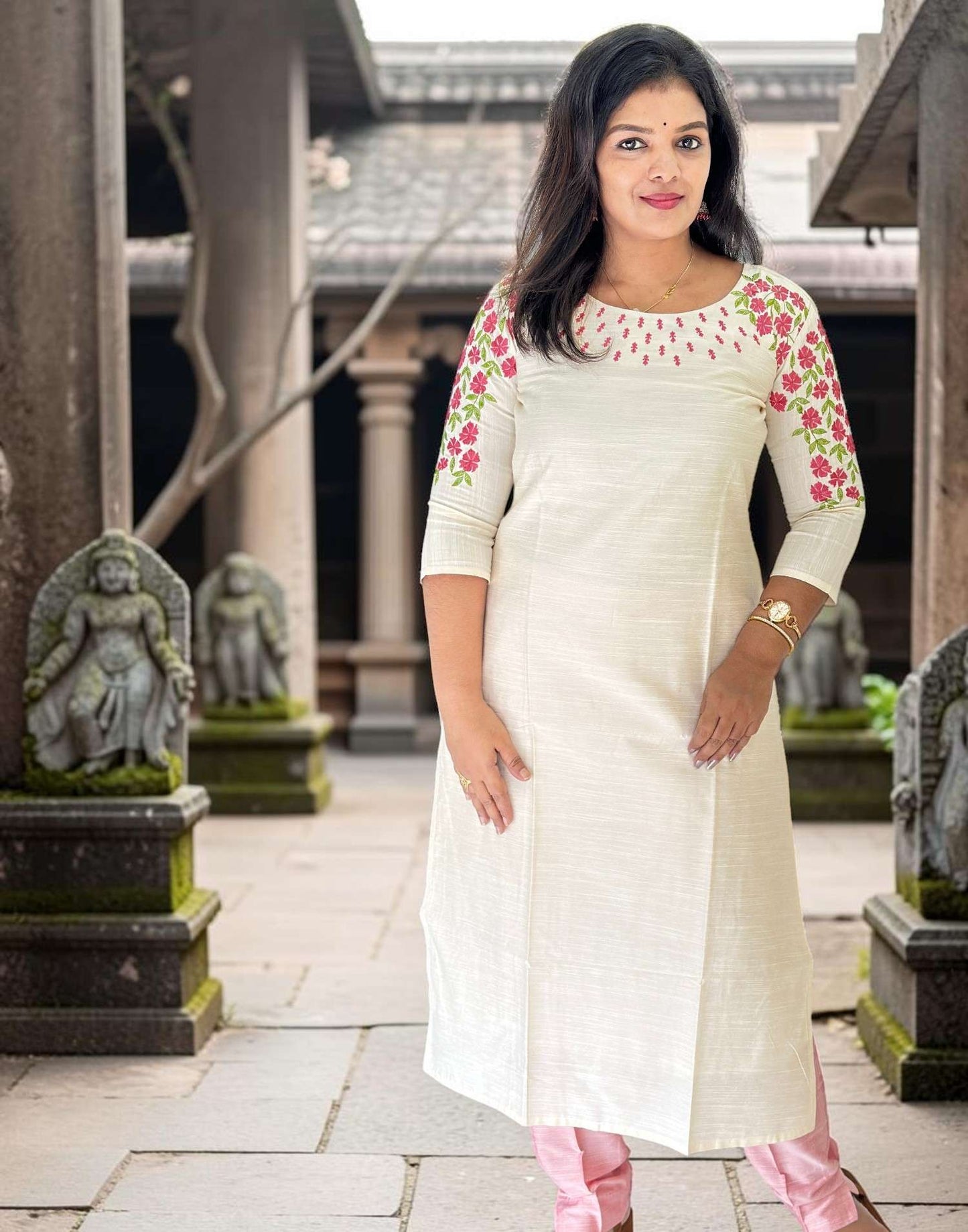 KURTIS DESIGNER EMBROIDERY OFF WHITE 1 (Pre-Booking) 010826EK