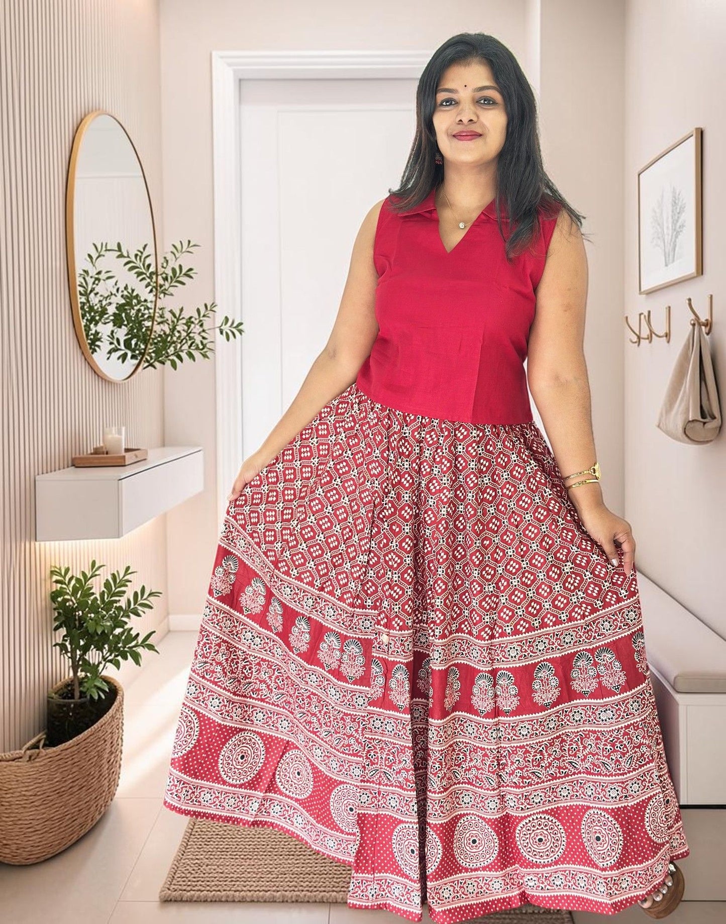 AJREK SKIRT & TOP RED E7170 030826 SK