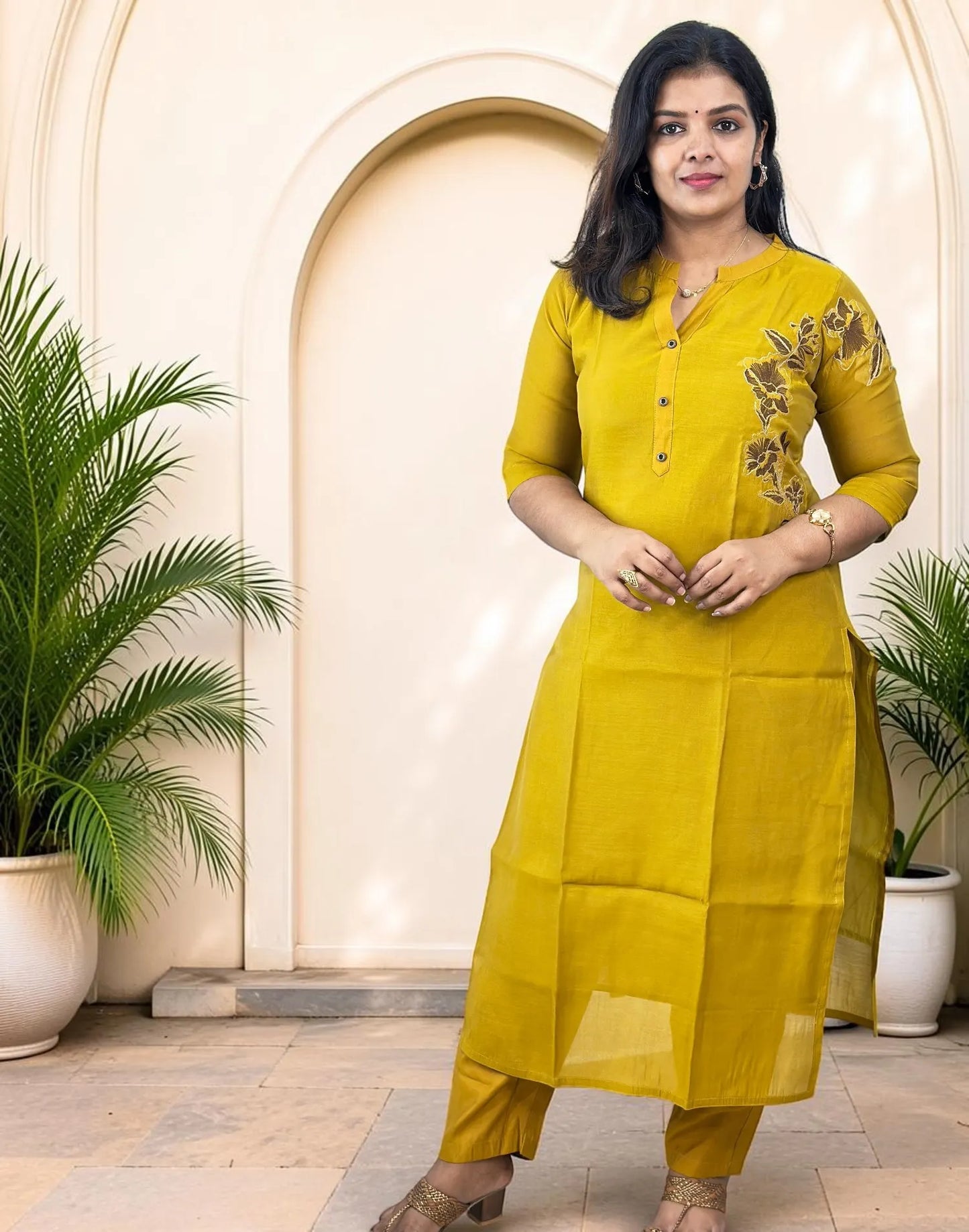 KURTI SET MUSTARD YELLOW E7171 040826KS