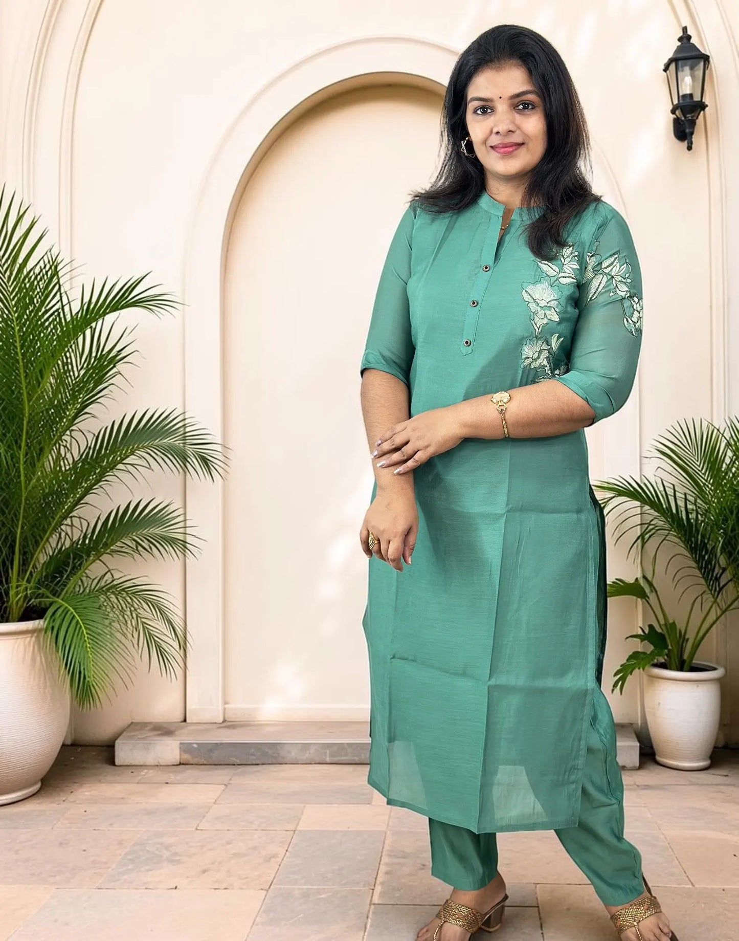 KURTI SET PINE GREEN E7171 040826KS