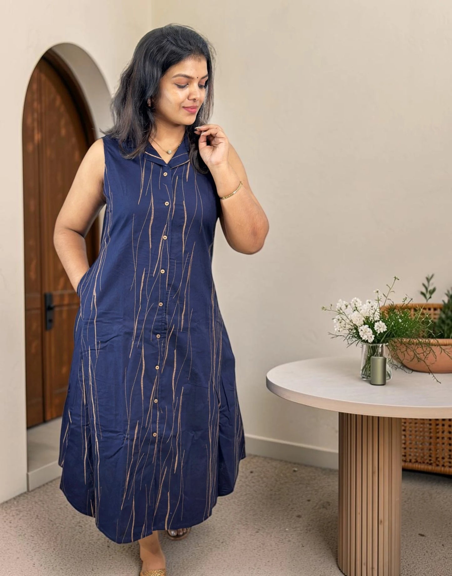 KURTIS A-LINE BLUE E7163 090826AK
