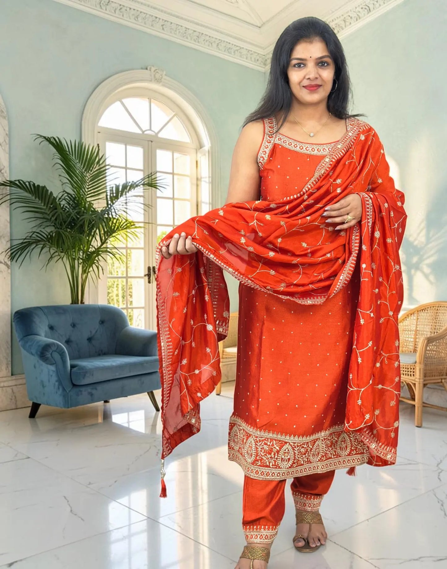 READY TO WEAR BURNT ORANGE E7180 070826RW
