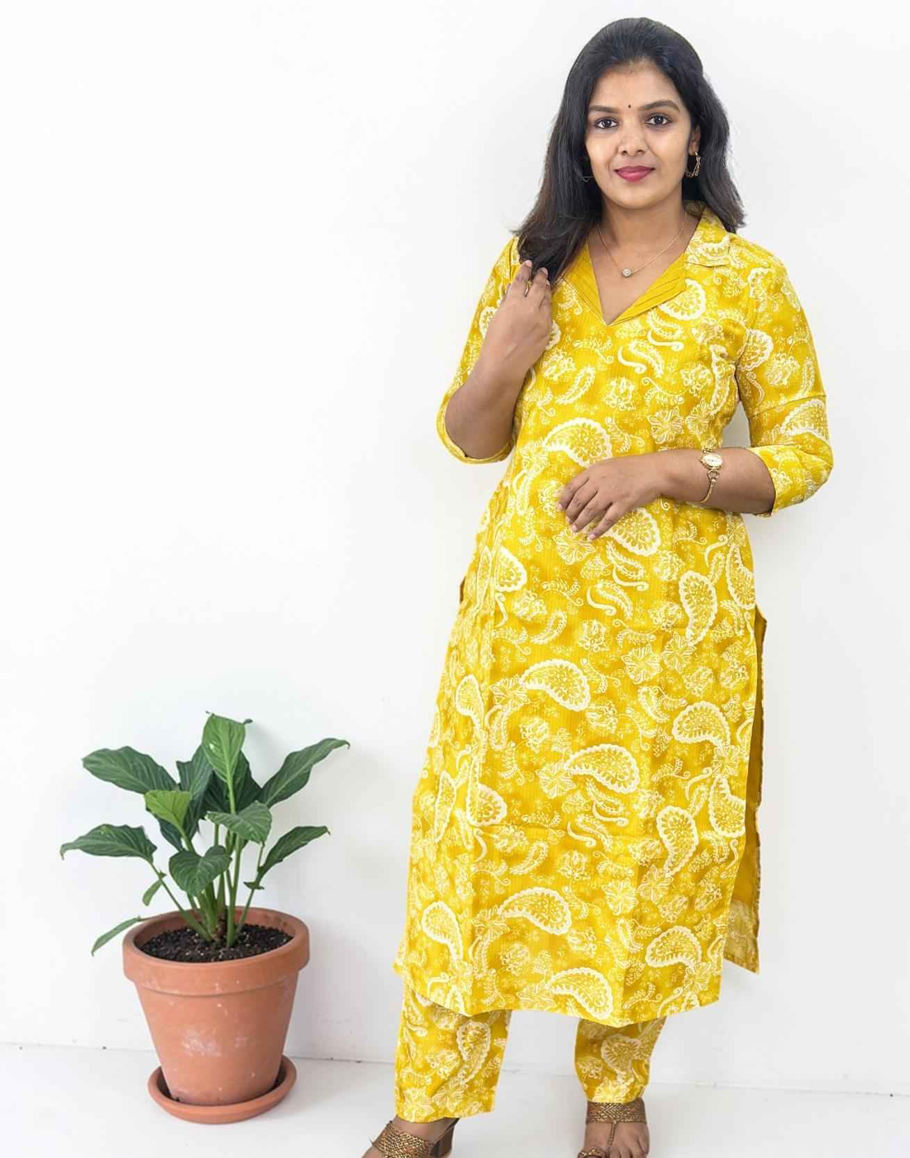 CO-ORD SET YELLOW E6862 020426KS - ELENTRA DESIGNS BY NIMI HEINS