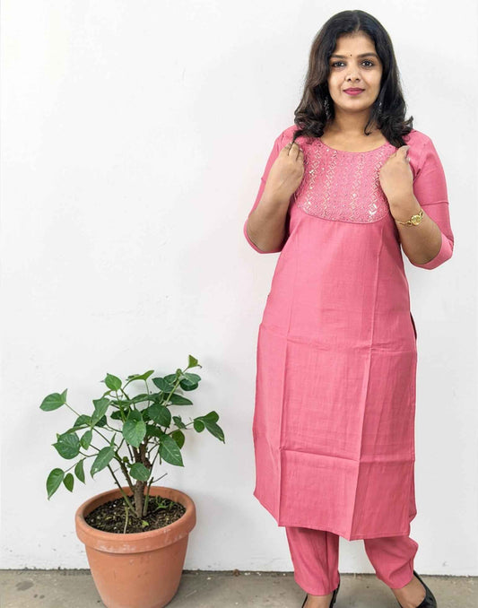 KURTI SET PINK E6840 070426KS