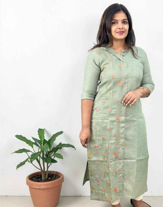KURTIS DUSTY GREEN E6885 070426K - ELENTRA DESIGNS BY NIMI HEINS