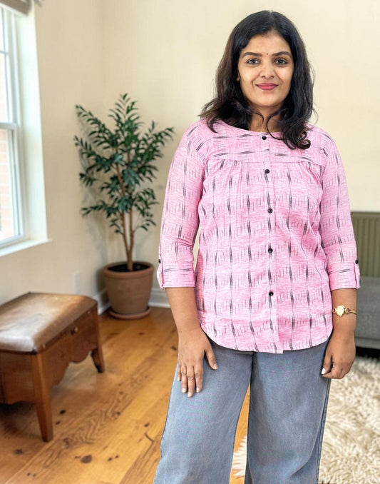 SHORT TOP PINK E6911 170426ST - ELENTRA DESIGNS BY NIMI HEINS