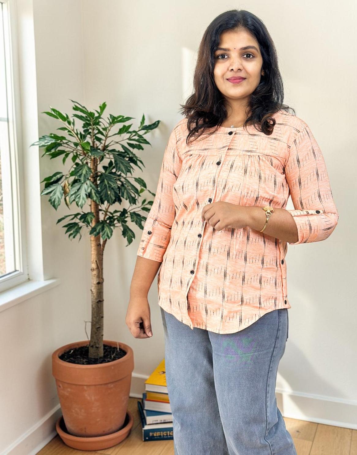 SHORT TOP PEACH E6911 170426ST - ELENTRA DESIGNS BY NIMI HEINS