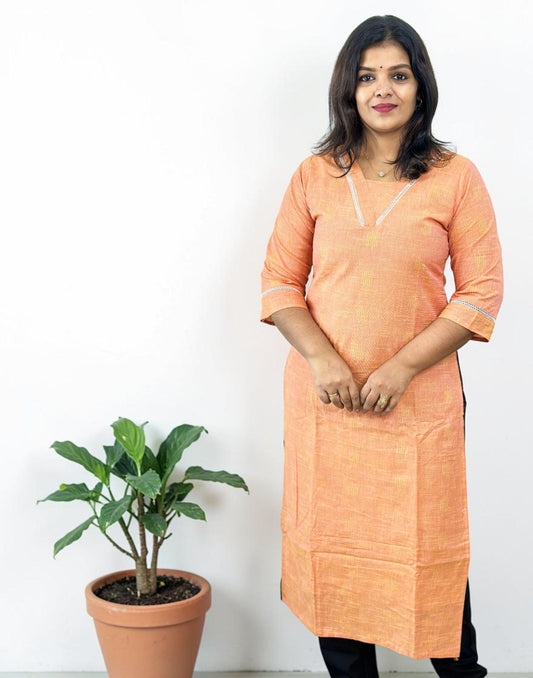 KURTIS PASTEL ORANGE E6936 020526K - ELENTRA DESIGNS BY NIMI HEINS