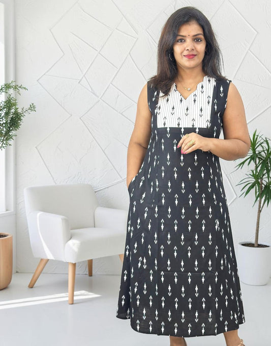 KURTIS A-LINE BLACK E6974 160526K - ELENTRA DESIGNS BY NIMI HEINS