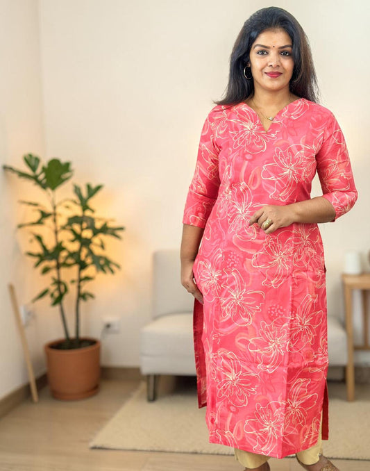 KURTIS SLITTED PEACHES PINK E6975 170526K - ELENTRA DESIGNS BY NIMI HEINS