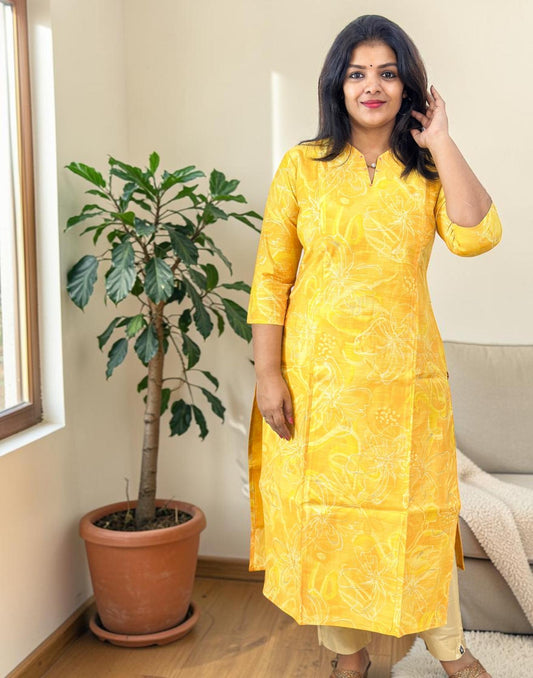 KURTIS SLITTED YELLOW E6975 170526K - ELENTRA DESIGNS BY NIMI HEINS